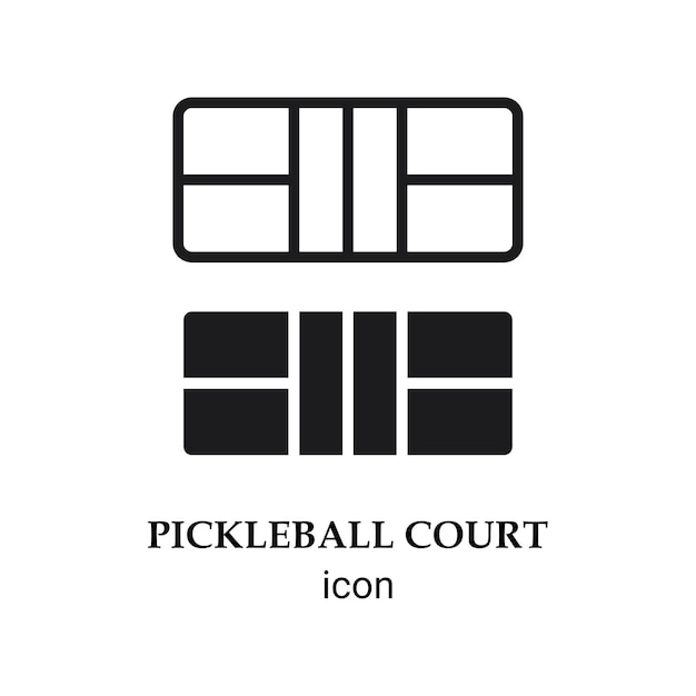 Pickleball court icon Isolated vector illustration on white background