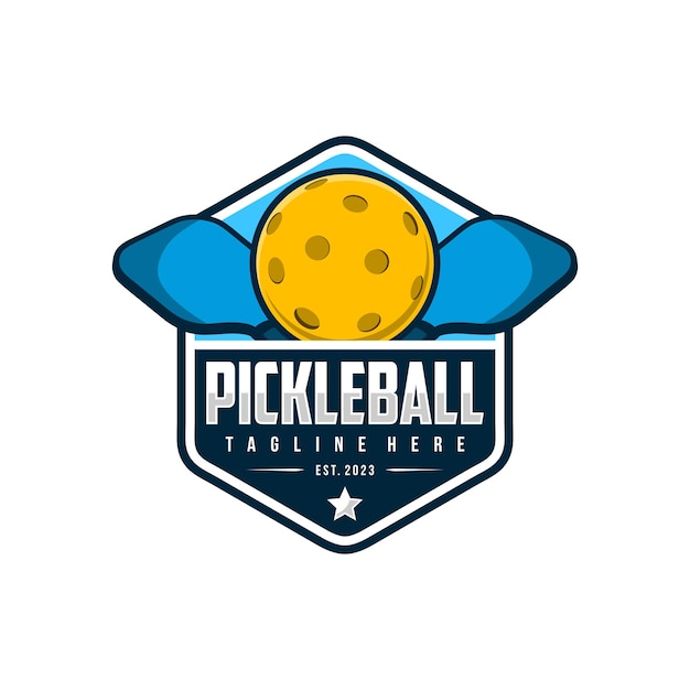 Pickleball logo badge emblem Sports label vector illustration for a pickleball club