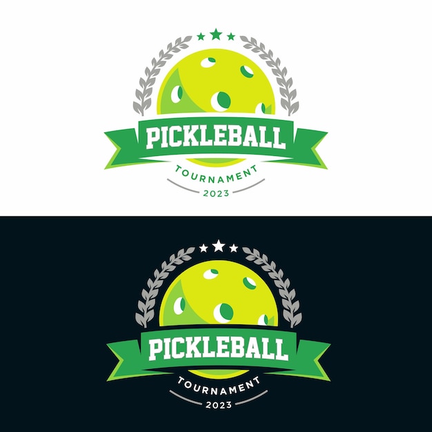 Pickleball 로고 디자인 벡터 일러스트 레이 션