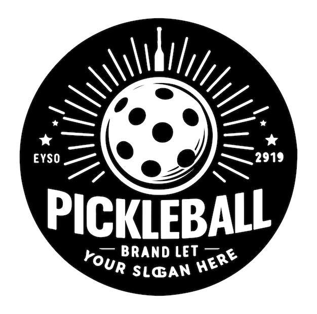 Vector pickleball logo design