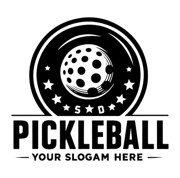 Vector pickleball logo design