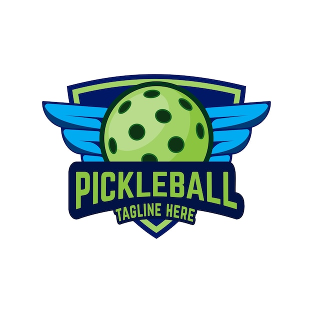 Pickleball Logo ontwerp vector sjabloon