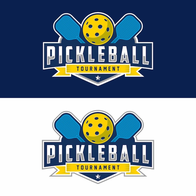 Vettore logo pickleball distintivo sportivo illustrazione vettoriale