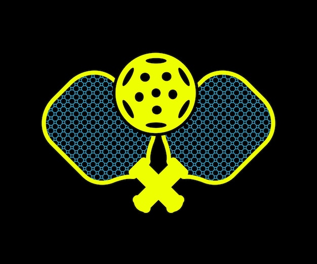 Vector pickleball paddles logo and pickleball club icon vector