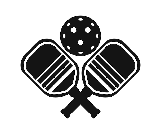 Vector pickleball paddles logo and pickleball club icon vector