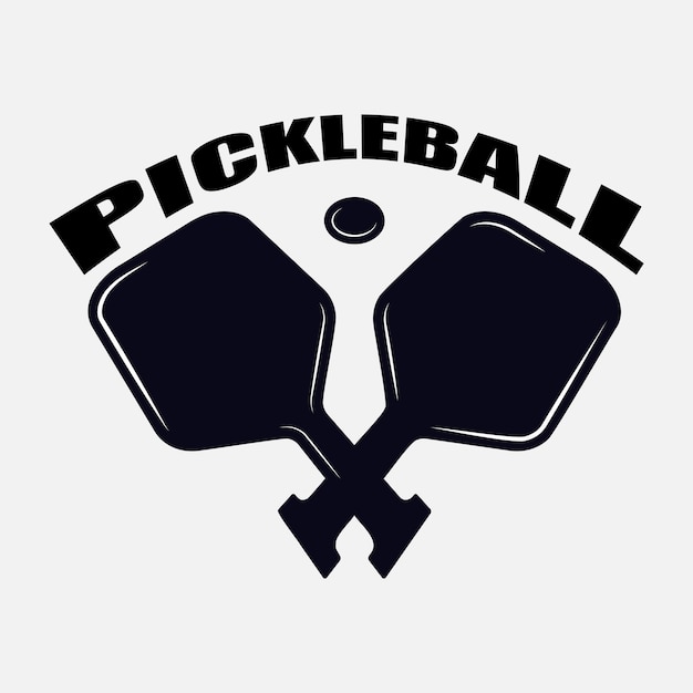 Pickleball peddel en bal zwart