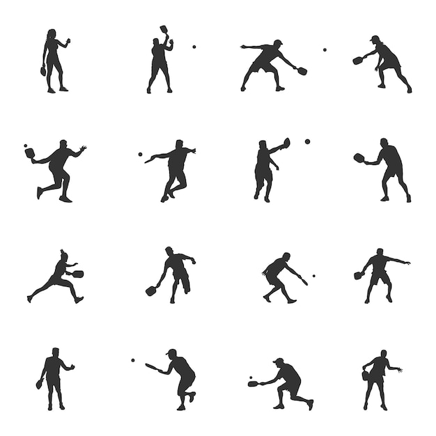 Pickleball player silhouette pickleball player svg pickleball player vector