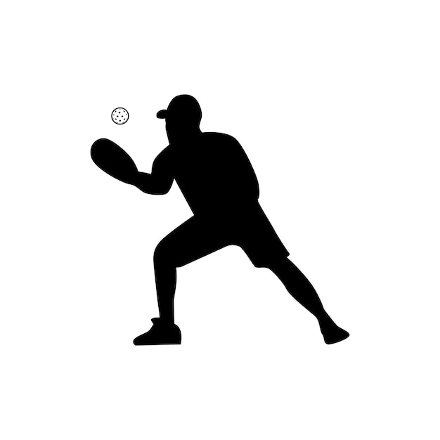 pickleball player silhouette vector