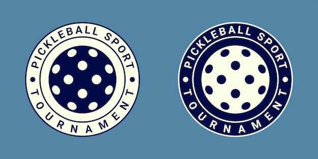 Pickleball round logo design Vector illustration