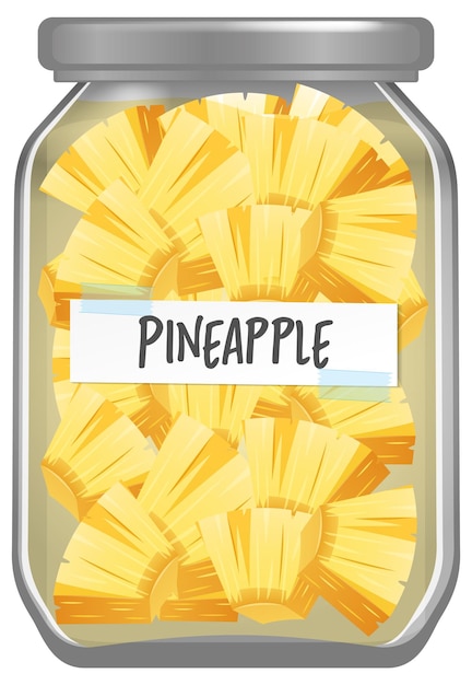 Vector pickled pineapple in jar vector