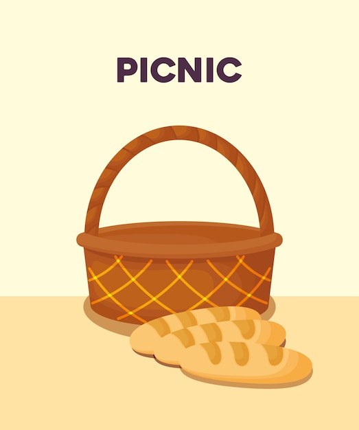 Picknickmand en brood