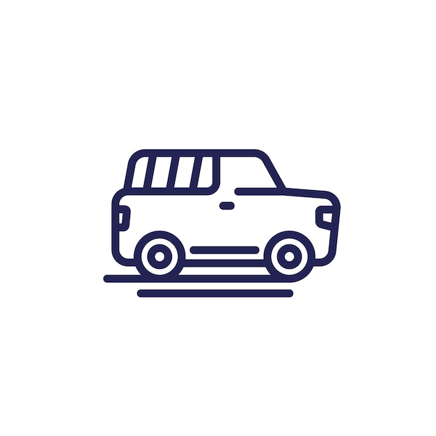 Pickup delivery truck line icon