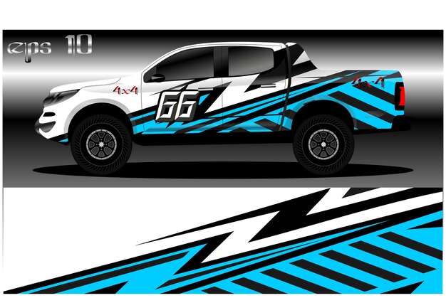 Pickup truck decal designs, Cargo van and car wrap vector. abstract graphic stripe for advertisement