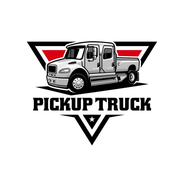 pickup truck illustration logo vector