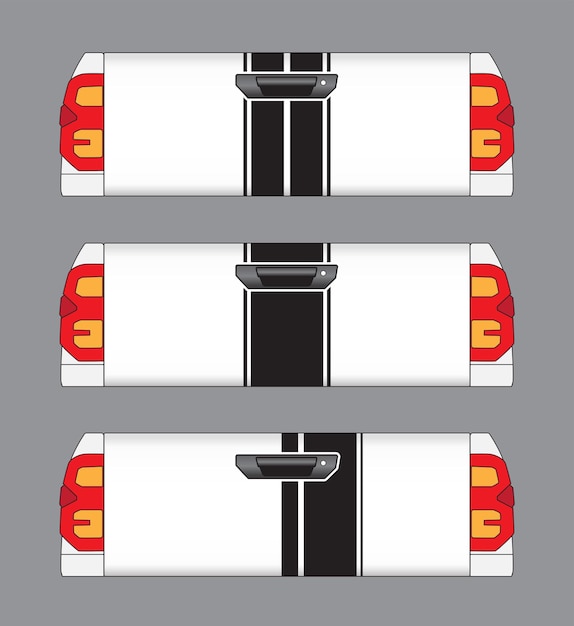 Пикап сзади Графическая автомобильная наклейка Автомобильная обертка вектор дизайна Графический абстрактный полосатый гоночный фон комплект для обертывания автомобиля