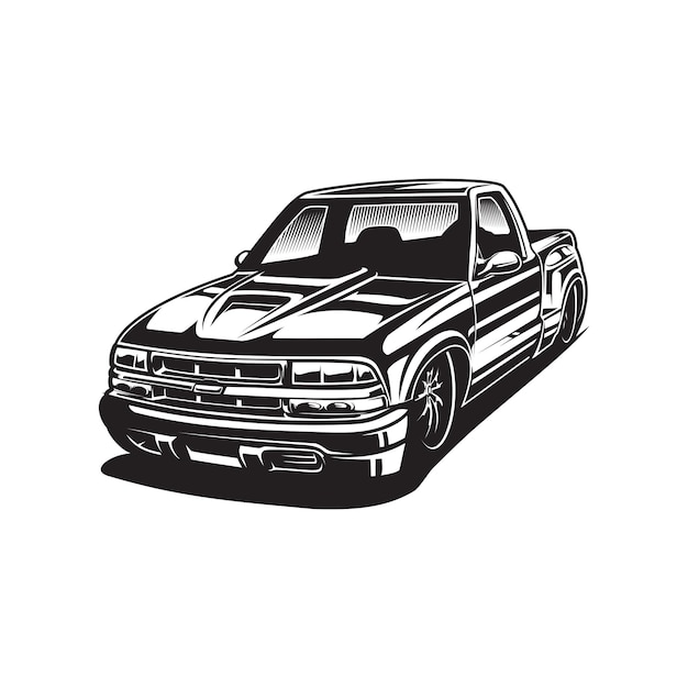 Pickup truck silhouette pickup truck black and white