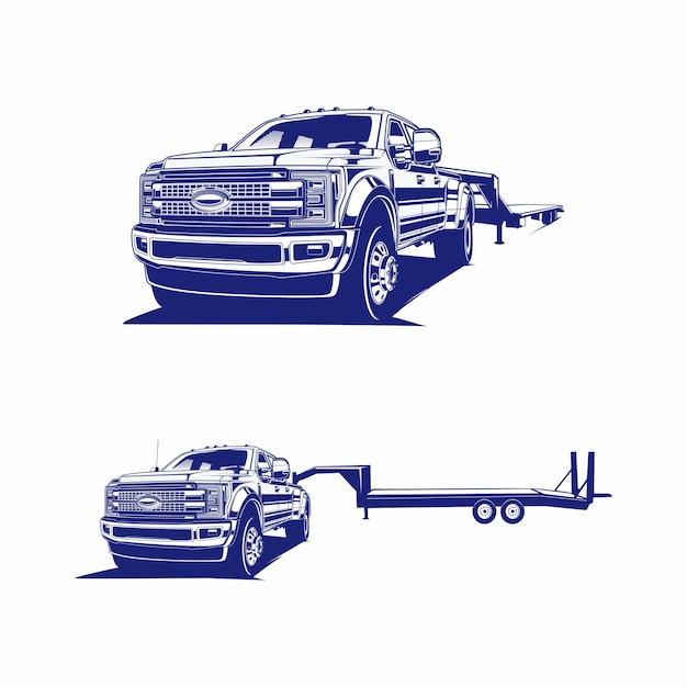 Vector pickup truck silhouette