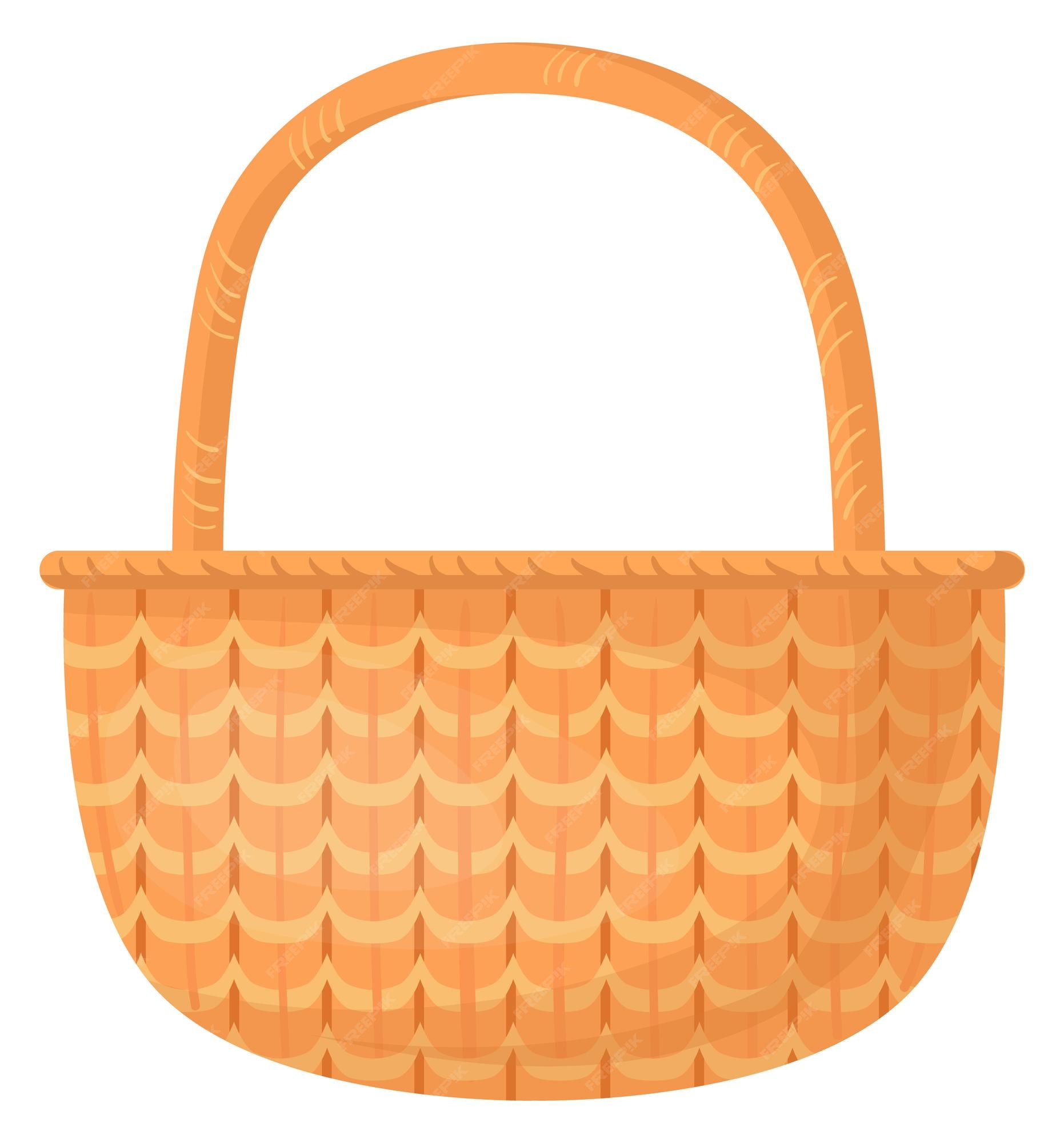 Premium Vector | Picnic basket icon cartoon empty handmade wicker