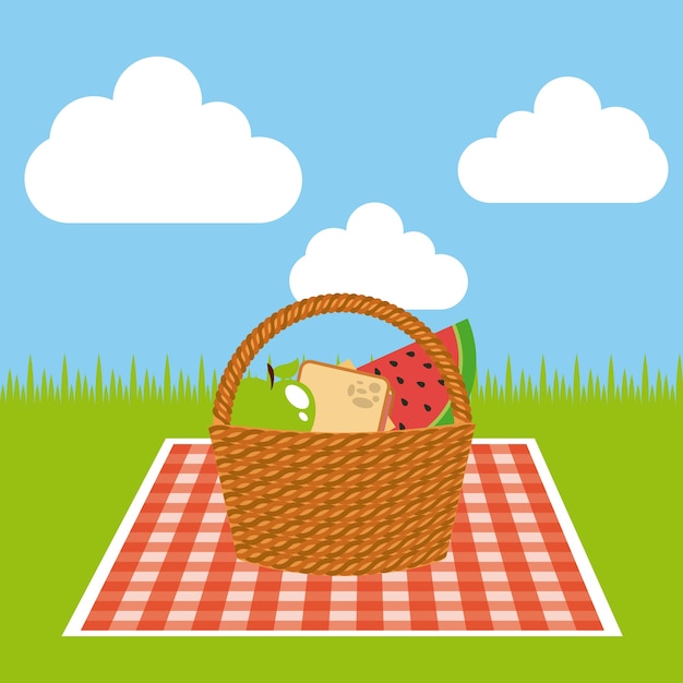 Vettore picnic concept design