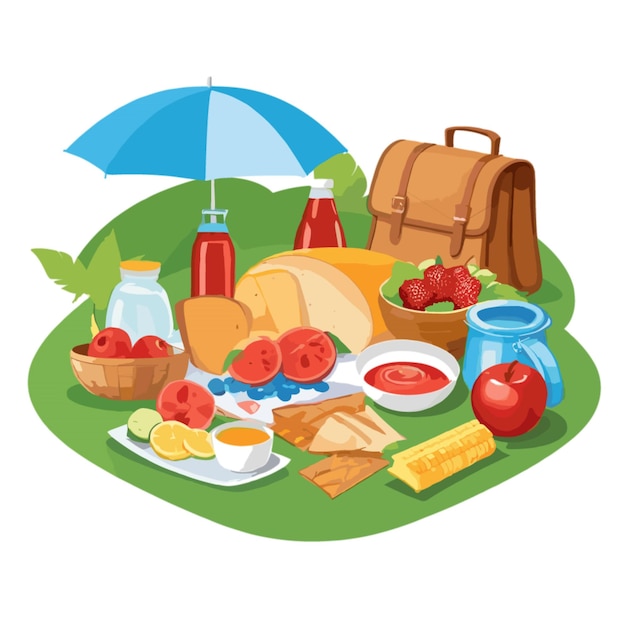 Picnic drawing vector