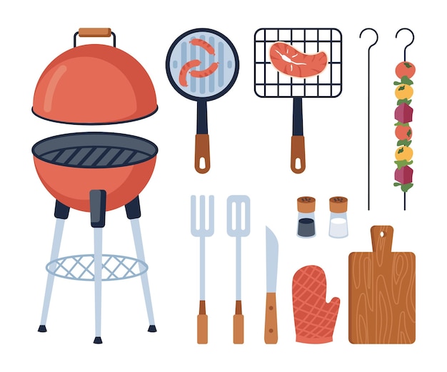 Picnic equipment and food grilling barbeque