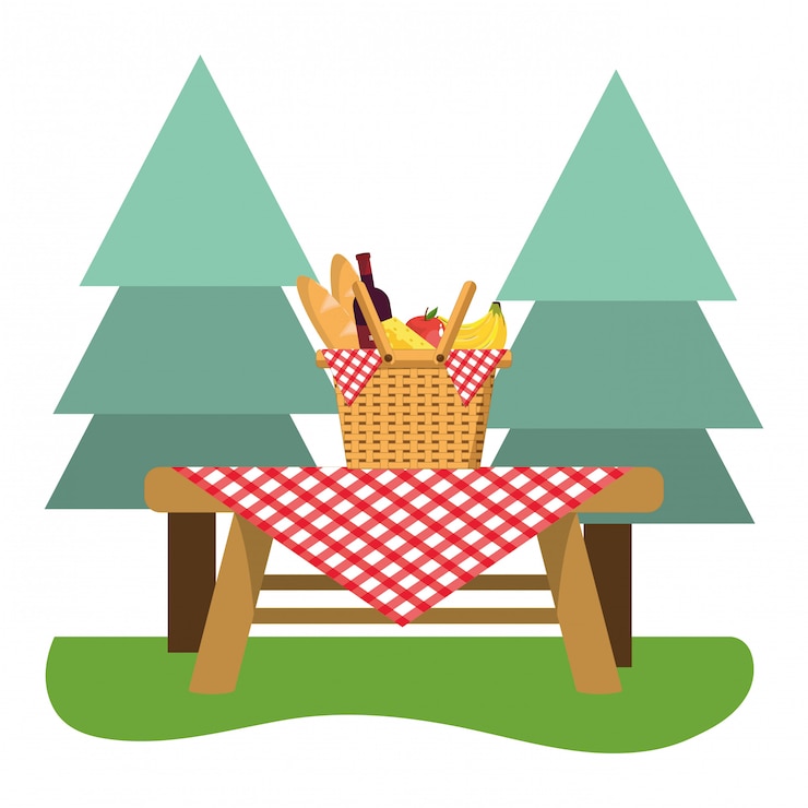 Vector picnic on park