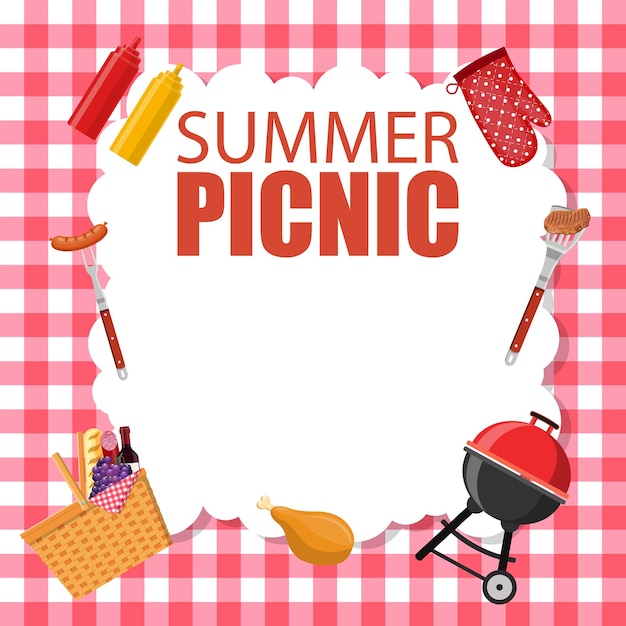 Picnic party invitation card