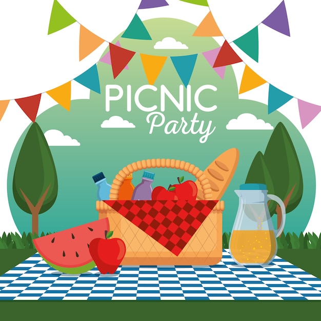 Vector picnic party poster