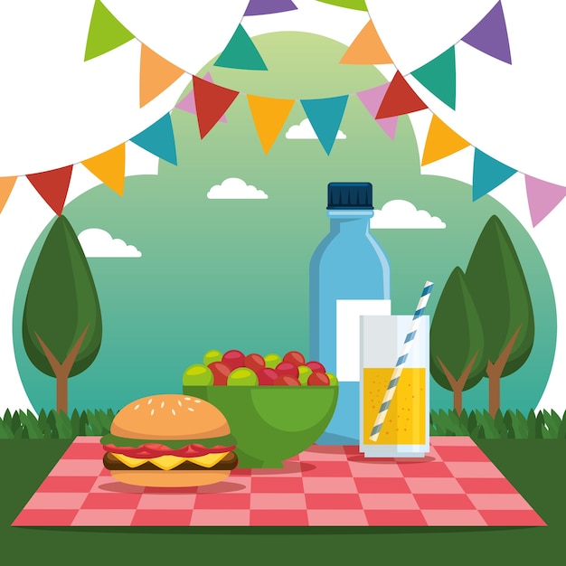 Vector picnic party poster