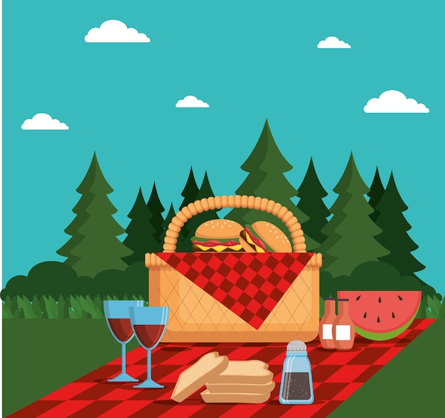 Vector picnic party poster