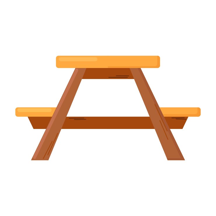 Vector picnic table icon clipart avatar logotype isolated vector illustration