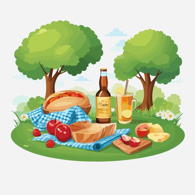 Picnic tekening vector