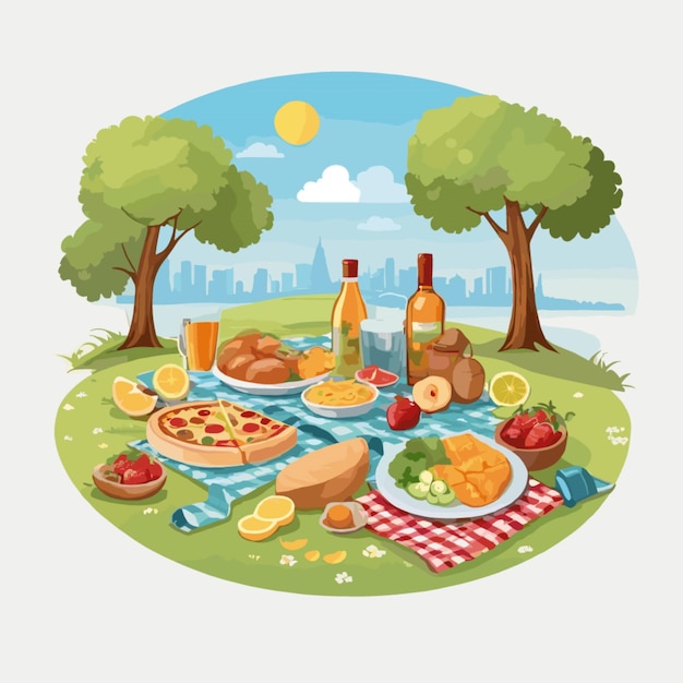 Vector picnic tekening vector