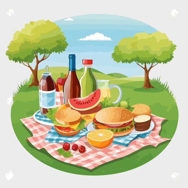 Vector picnic tekening vector