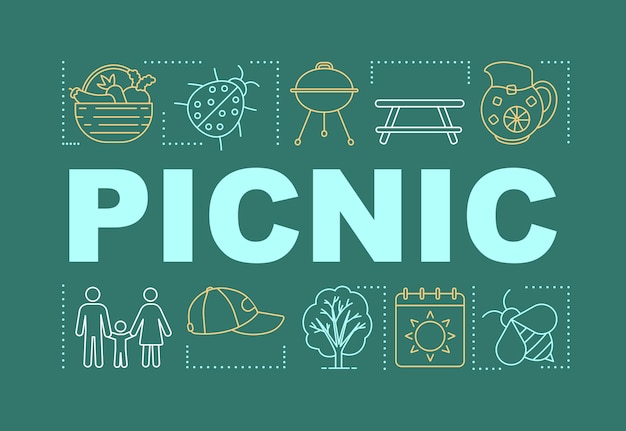 Banner di concetti di parola picnic