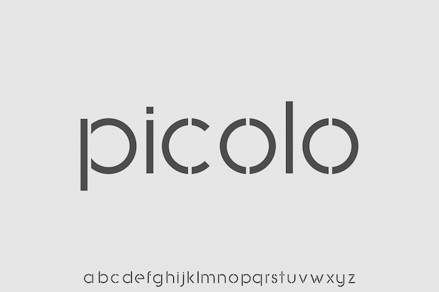 picolo, modern futuristic typeset display font