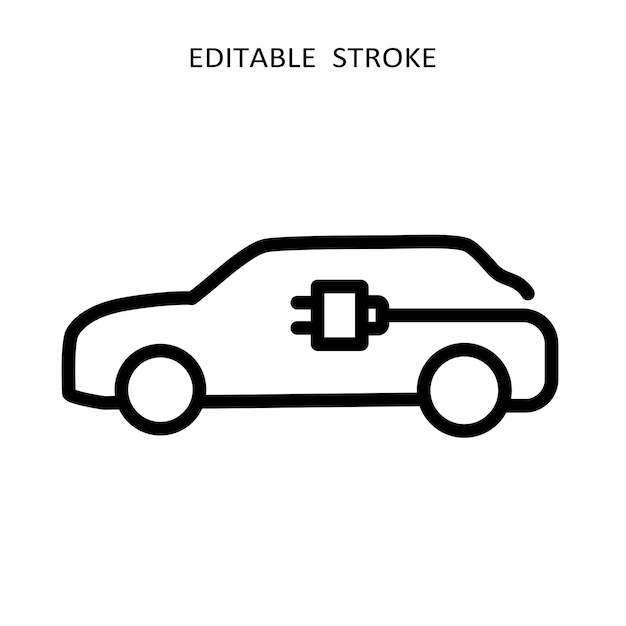 Pictogram elektrische auto Pictogram hybride voertuig Lijn elektrische auto