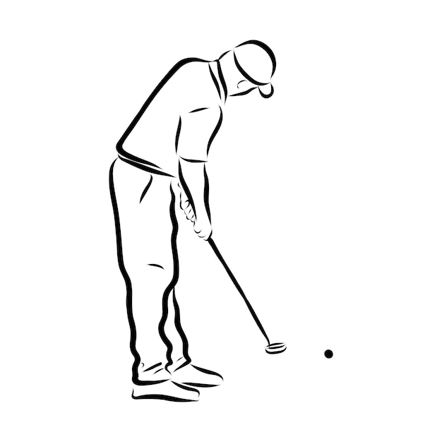 Pictogram golfspeler op een witte achtergrond. Vector illustratie.