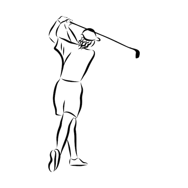 Pictogram golfspeler op een witte achtergrond. Vector illustratie.