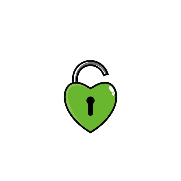 pictogram liefde illustratie van het ontwerp van de bescherming van het slotsysteem plat