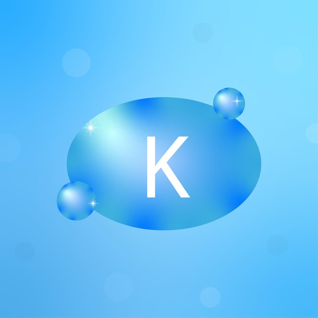 Pictogram met blauw scheikundig element k onderwijsconcept vector illustratie