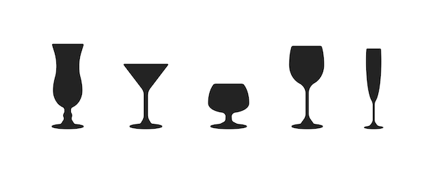 Pictogram met wijnglazen silhouet op witte achtergrond Silhouet symbool Geïsoleerde vector illustratie