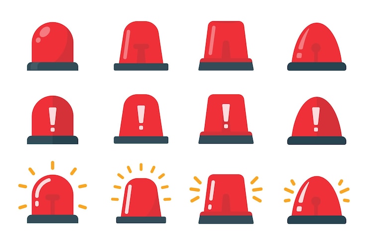 Vector pictogram noodsirene gevarenwaarschuwingslampje ambulance route alarm