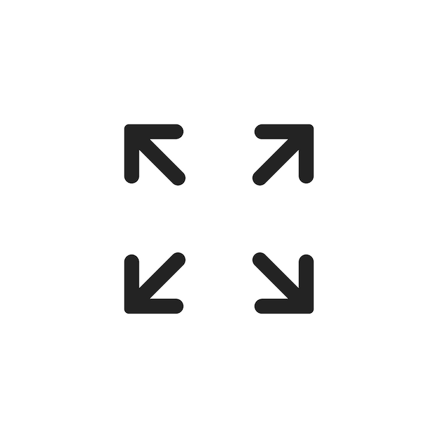 Vector pictogram uitvouwen extensie vectorsymbool eenvoudig zwart uitbreidingspictogram