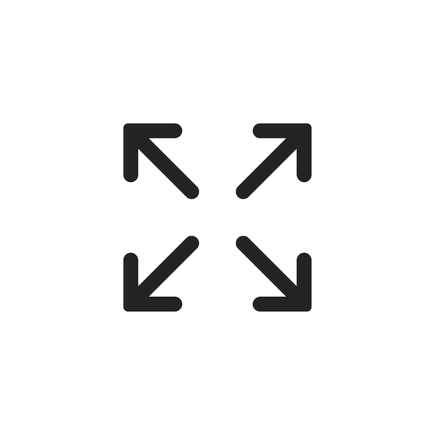 Pictogram uitvouwen Extensie vectorsymbool Eenvoudig zwart uitbreidingspictogram