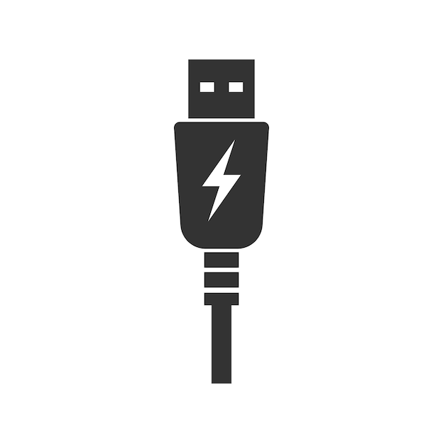 Pictogram usb-oplaadstekker vectorillustratie