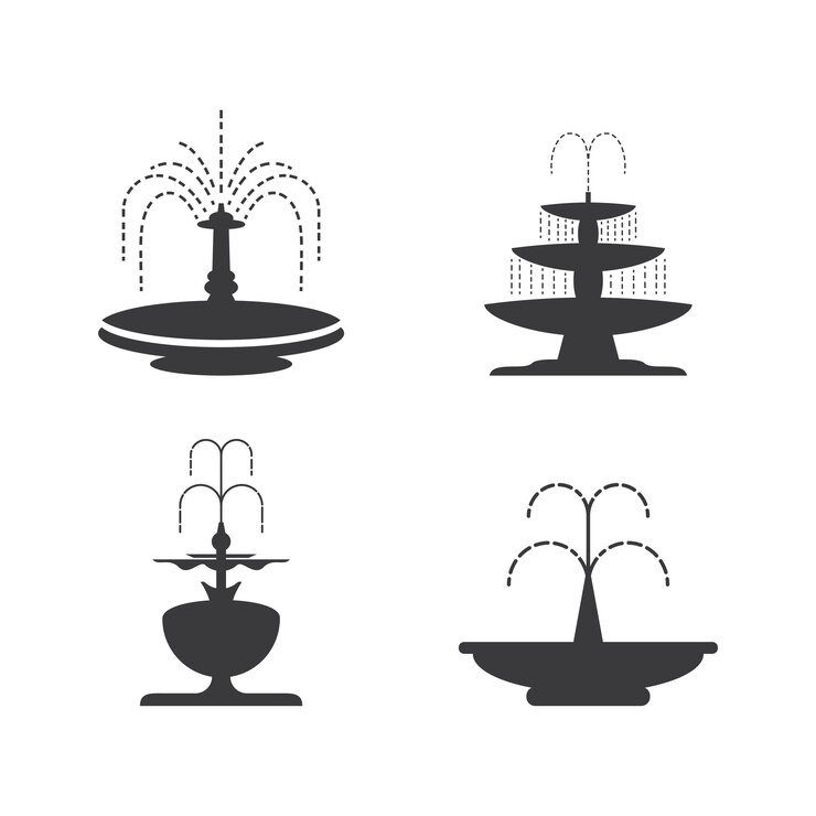 Pictogram van de lijn van de fontein van de stad