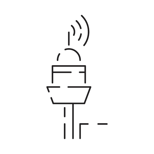 Pictogram van de lijn van de luchthaven Vervoer schets vector zomer reizen en vliegtuig vlucht