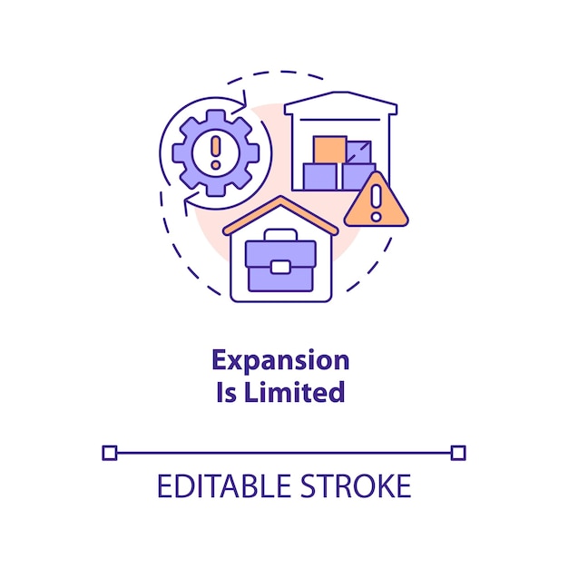 Pictogram voor beperkt uitbreidingsconcept