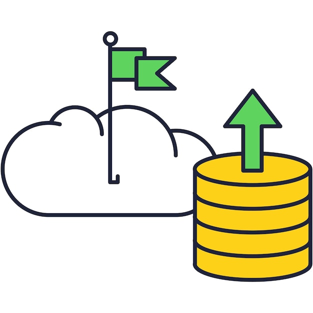 Vector pictogram voor cloud computing-servergegevensopslagservice